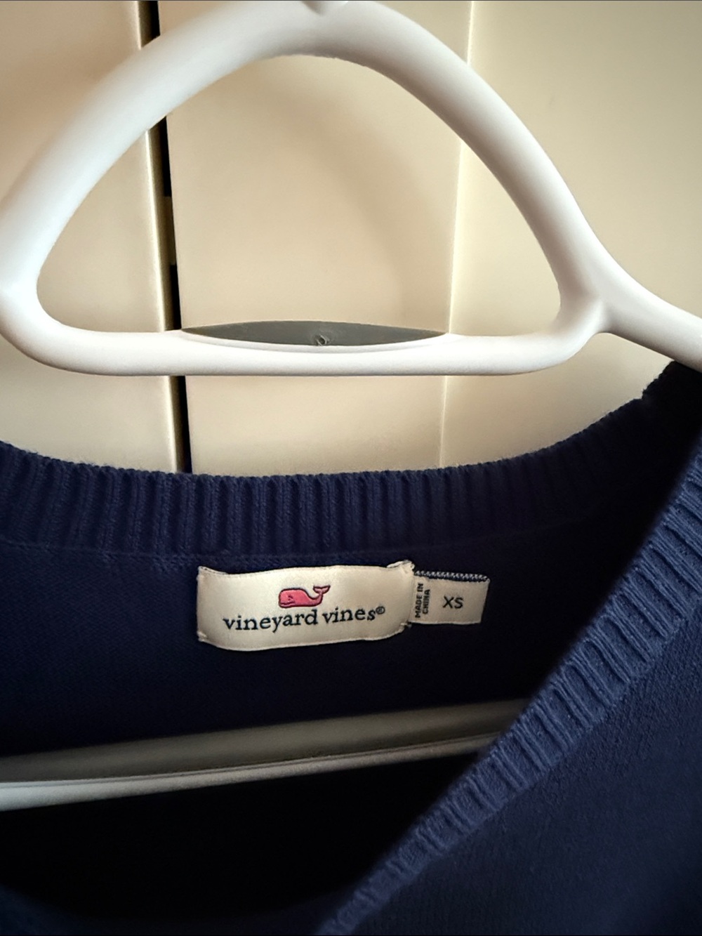 Vineyard Vines Navy Crewneck with White Logo - Picture 2 of 5